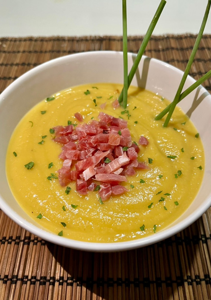 Una foto de Crema de Calabacín y Manzana