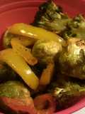 Roasted Broccoli, Brussels Sprouts, and Onions