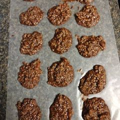 A picture of Chocolate Pecan No Bake Cookies.