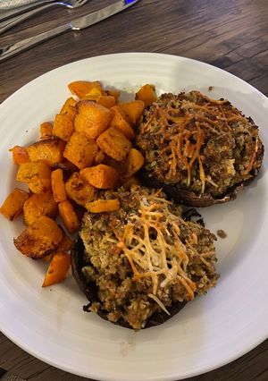 A picture of Sausage Stuffed Mushrooms.