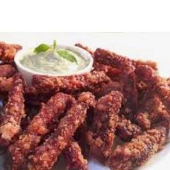 A picture of Beet chicken Fries.