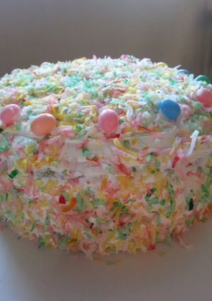 A picture of ~ Livetoride's Easter Coconut Cake ~.