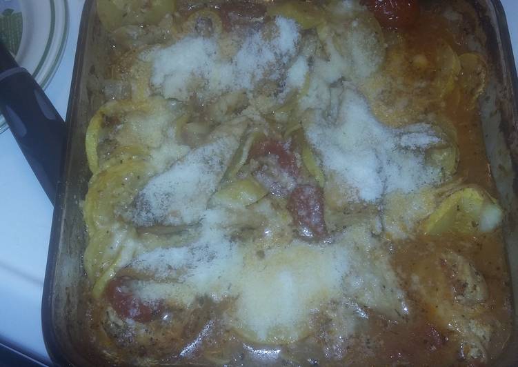 Recipe of Super Quick Homemade Italian Chicken and veggie bake