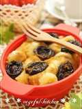 Tea-Infused Bread Pudding with Prunes and Banana