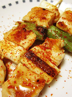 A picture of Chicken Breast Yakitori in a Frying Pan.