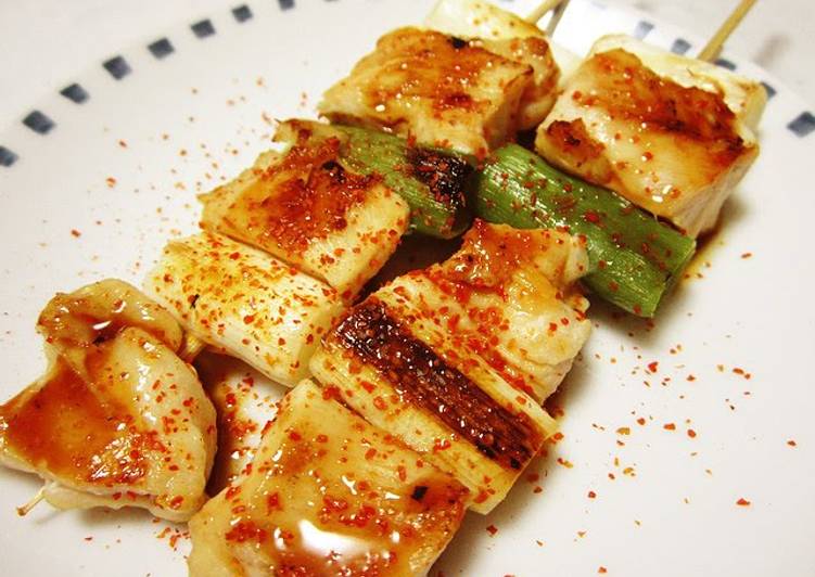Recipe of Quick Chicken Breast Yakitori in a Frying Pan