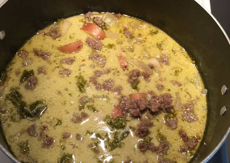 Simple Way to Prepare Super Quick Homemade Crock Pot Potato, Kale, And Sausage Soup