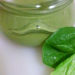 A picture of Creamed Spinache and Garlic Sauce.