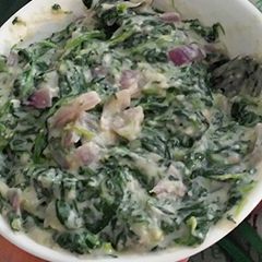 A picture of Creamless creamed spinach.