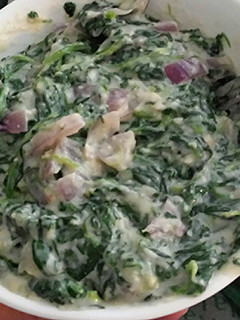 A picture of Creamless creamed spinach.