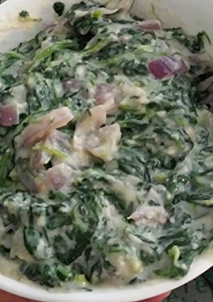 A picture of Creamless creamed spinach.