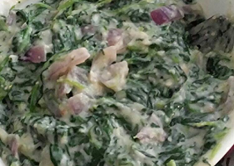 Easiest Way to Prepare Homemade Creamless creamed spinach