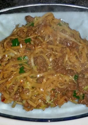 A picture of Korean Style Stir-fried Noodles.