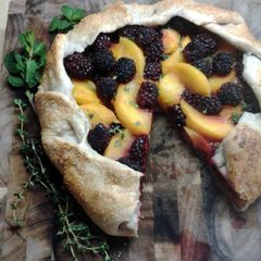 A picture of Peach and Blackberry Galette.