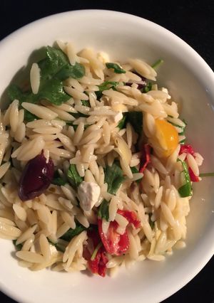 A picture of Mediterranean Orzo Salad.