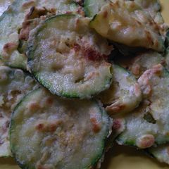 A picture of Crispy Shallow Fried Courgettes/Zucchini..Super Amazing (•ิ_•ิ).