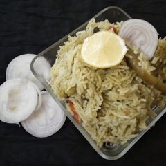 Palak peas pulao A picture of Palak peas pulao.