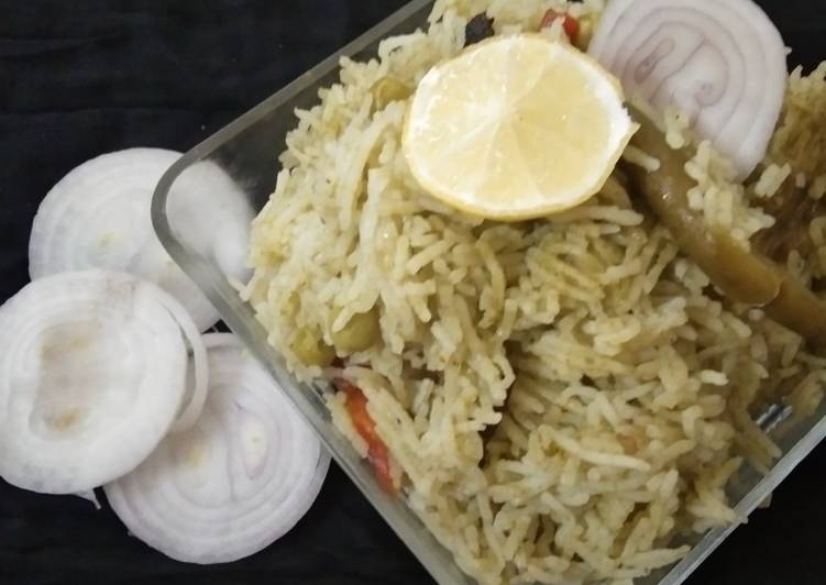 Palak peas pulao