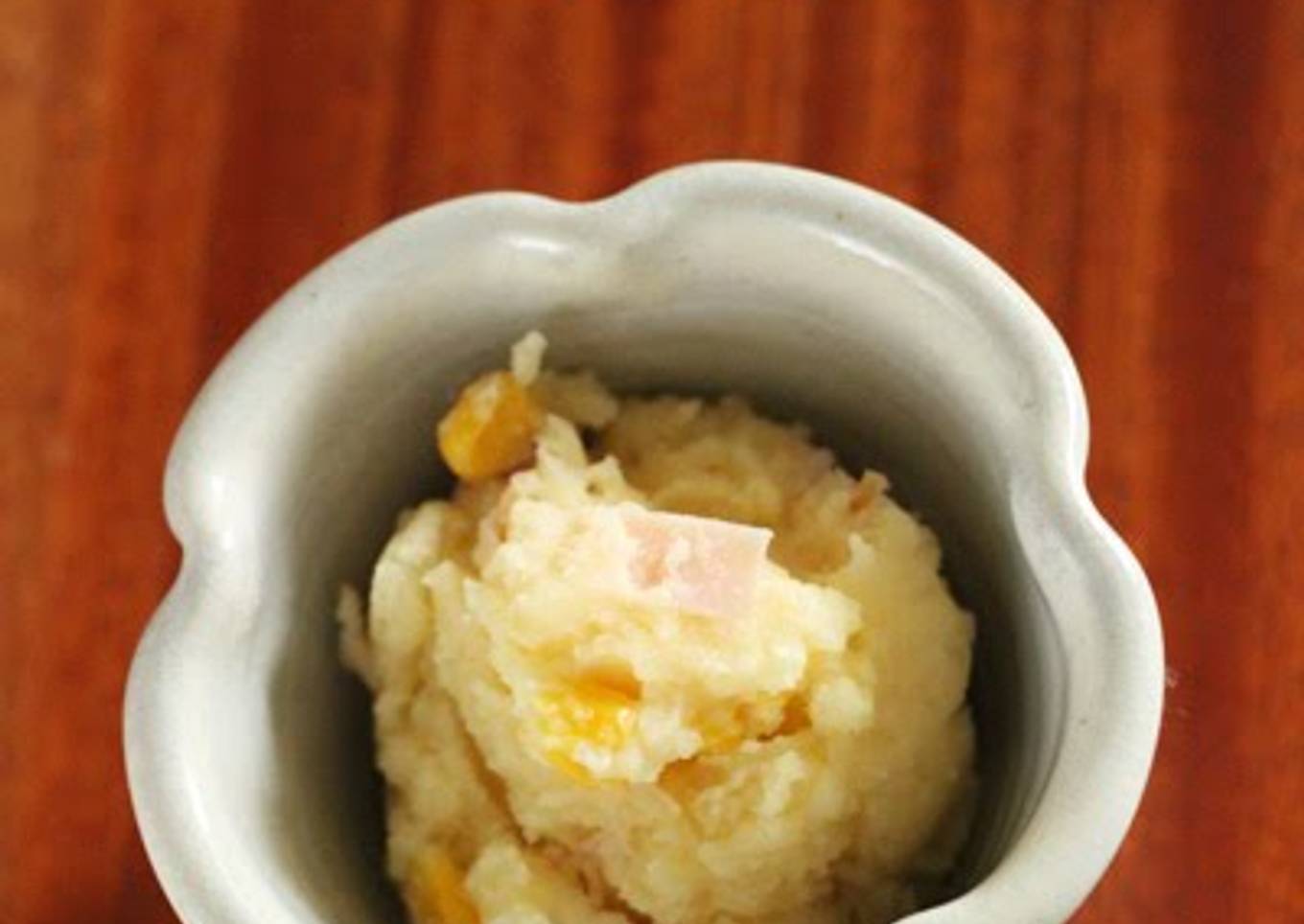 Potato salad with ham and corn