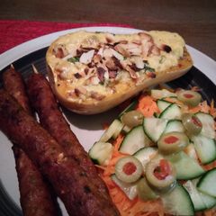 A picture of Roasted stuffed Butternut.