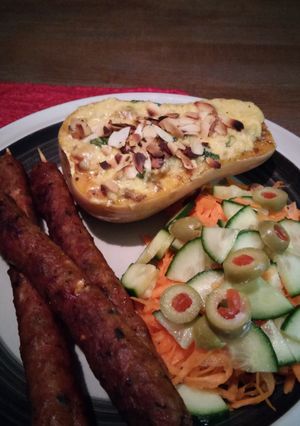 A picture of Roasted stuffed Butternut.