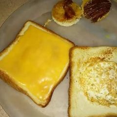 Grilled cheese and egg A picture of Grilled cheese and egg.