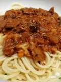 Spaguettis en Carne Entomatada de Mantequilla