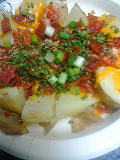A picture of Loaded boiled potatoes.