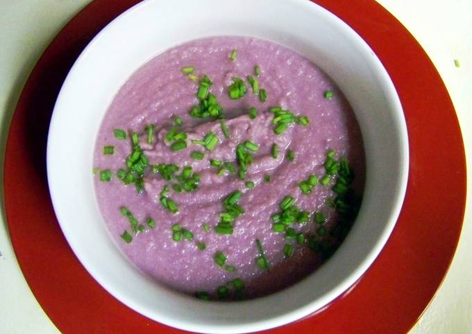 Purple cauliflower soup
