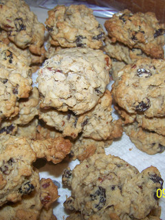 A picture of Oatmeal Raisen Pecan Cookies.