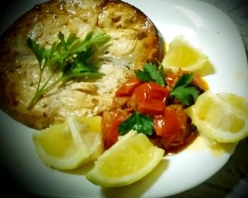 Latest Recipe Grilled swordfish and cherry tomato sauce swordfish capers Most Delicious