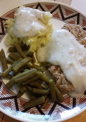 A picture of Chicken Fried Steak Dinner.