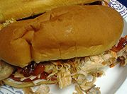 A picture of leftover turkey sandwich