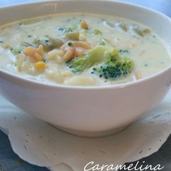 Macaroni, Broccoli Corn Soup A picture of Macaroni, Broccoli Corn Soup.