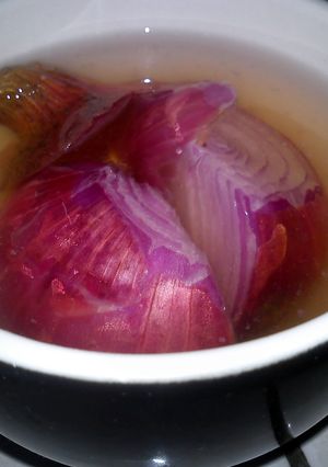 A picture of NONE FOOD RECIPE - Onion Steam To Calm Pre-Flu Sympthom.