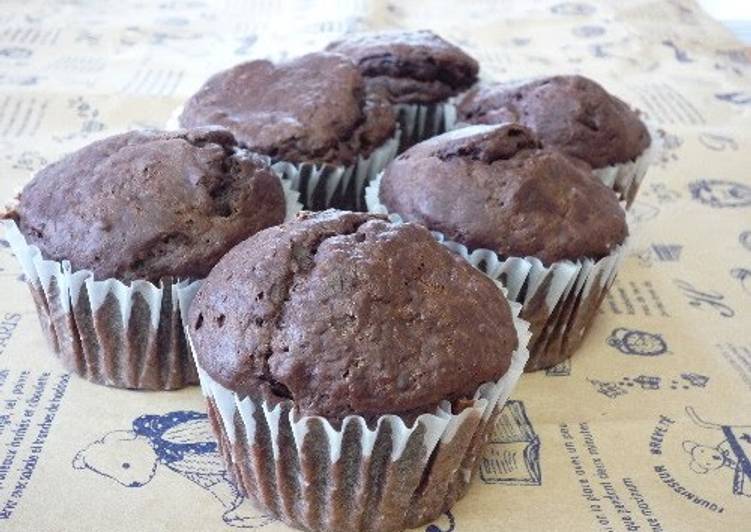 Recipe of Perfect Oil- and Egg-free Tofu Cocoa Muffins