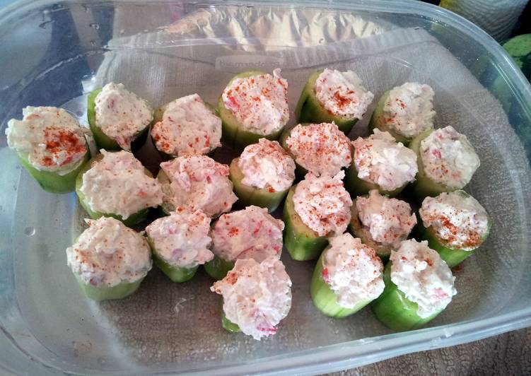 Step-by-Step Guide to Make Quick Cucumber stuffed with spicy crab