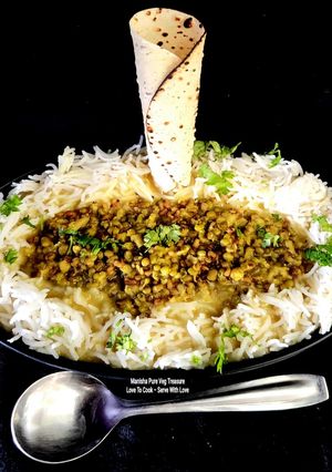 A picture of Moong Methi Kadhi Chawal - Suddh Satvik Healthy Dinner.