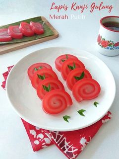 Foto resep Lapis Kanji Gulung Merah Putih