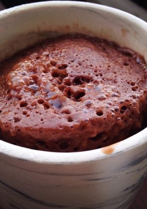 A picture of Chocolate Nutella Mug cake Deliciousness.