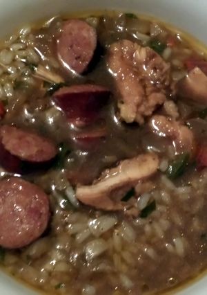 A picture of Super Easy Chicken and Sausage Gumbo.