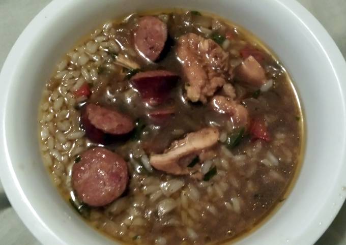 Super Easy Chicken and Sausage Gumbo