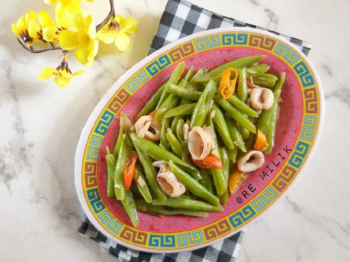 Langkah Gampang Membuat Resep 270. Tumis Buncis Cumi yang  Bikin Ketagihan Anti Ribet, Bikin Ngiler