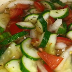 A picture of Easy cucumber tomato salad.