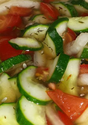 A picture of Easy cucumber tomato salad.