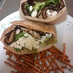 A picture of Chicken, cranberry and feta sandwich pockets.