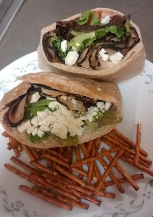 A picture of Chicken, cranberry and feta sandwich pockets.