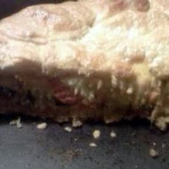 A picture of Brat, veggie, & cheese stuffed butter tastin' grands flaky layers pilsbury biscuit pie!.