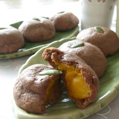 Chocolate Manju with Kabocha Filling A picture of Chocolate Manju with Kabocha Filling.