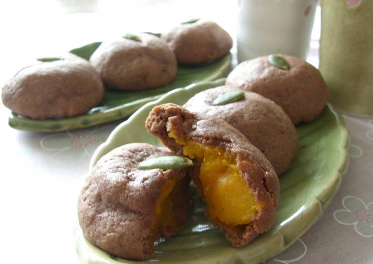 Chocolate Manju with Kabocha Filling